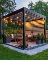 Pergola en aluminium sur mesure Jiake, toit à lames orientables, revêtement poudré, respectueuse de l'environnement, certifiée FSC, options de couleurs personnalisées