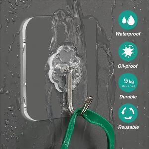 Crochet mural transparent pour cuisine, adhésif puissant, bonne adhérence murale, sans trace, haute capacité de charge - Product Image 6