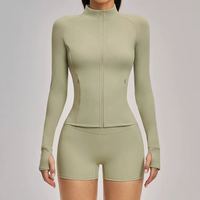Nouvelle veste de sport multi-couleurs confortable avec fermeture éclair et poche pour femme – Idéale pour le yoga et l'entraînement