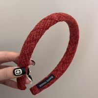 Neujahrs-Rotes Geometrisches Draht-Haarband Festliches Handgemachtes Damen-Stirnband Herbst Winter Französisch Retro Vielseitiges Hochkraniales Haarband