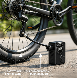 Briviga Mini compresseur d'air numérique portable 120 PSI <span class=keywords><strong>pour</strong></span> gonflage rapide des pneus de <span class=keywords><strong>vélo</strong></span> et moto - Product Image 4