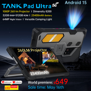 Unihertz 8849 Tank Pad Ultra Rugged Tablet <b>Projector</b> 10.95 Inch 3K 5G 16GB+512GB 23400mAh Three Proof Smart Pad with <b>Projector</b> - Product Image 6
