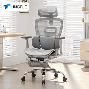 LingTuo Office Chair Ergonomic Mesh Reclining Swivel Computer Chair with Lumbar Support and Headrest for Home Office Use - Product Image 1