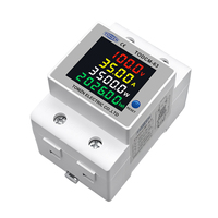 TOMZN 4 in 1 DC Energy Meter DC 8-150V/14-600V 63A Voltmeter Ammeter Watt Power Monitor KWh Reset Digital Multimeter untuk Tenaga Surya