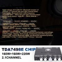 S220HS 2.1 canaux BT carte amplificateur de puissance TDA7498E puce 160W 2 + 220W 12V-38V Audio amplificateur de puissance Module Support personnalisé BT Na