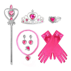 <span class=keywords><strong>Elsa</strong></span> et Anna Princesse Dress Up Costume Accessoire Enfant Filles Gants Baguette Couronne Collier Bracelet Collier Ensemble de Bijoux - Product Image 3