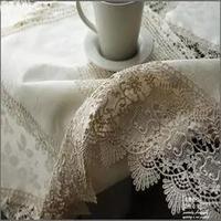 Nappe de mariage en dentelle 100 % polyester brodée avec motif jacquard, imperméable et anti-taches, taille personnalisable