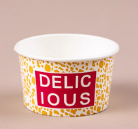 Logo personnalisé imprimé crème glacée yaourt gelato bols 3/4/5/8/12/16oz gobelet en papier jetable à paroi simple avec couvercle et cuillère