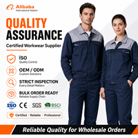 Combinaison de travail pour hommes à manches longues en polyester, résistante aux taches, pour usine, atelier, réparation de machines, chantier de construction, logistique, sur mesure