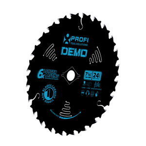 Hoja de sierra circular de 7-1/4 pulgadas (184 mm) y 24 dientes con punta de carburo TCT para demolición, madera, clavos, corte rápido, hojas de sierra multiusos - Product Image 2