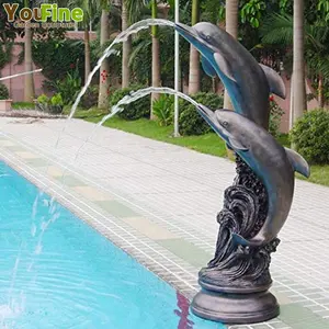 Modern Garden Killer Whale Bronze Outdoor Decorative Fountain