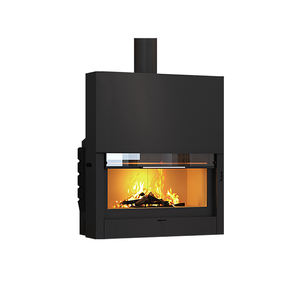 Cheminée moderne à bois véritable avec <span class=keywords><strong>foyer</strong></span> réel, corps en acier épaissi, grande vitre panoramique, porte coulissante, chauffage au feu véritable - Product Image 6