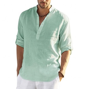 Custom Boy White case produttori traspirante mezza manica da uomo Polo camicie in bianco tessuto di lino Casual Tshirt da 10 anni di fabbrica - Product Image 6
