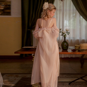 Nuova vendita calda camicie <span class=keywords><strong>da</strong></span> <span class=keywords><strong>notte</strong></span> <span class=keywords><strong>da</strong></span> donna in pizzo con cuciture in rete di seta <span class=keywords><strong>camicia</strong></span> <span class=keywords><strong>da</strong></span> <span class=keywords><strong>notte</strong></span> <span class=keywords><strong>lunga</strong></span> in raso e kimono abito <span class=keywords><strong>da</strong></span> <span class=keywords><strong>notte</strong></span> abbigliamento per la casa vestito P2802 - Product Image 2