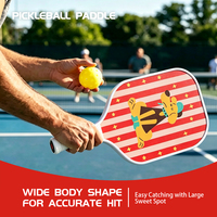 Raquette de pickleball Guanlin en fibre de carbone synthétique de forme standard, 16 mm, pour entraînement extérieur, personnalisable pour enfants, 220g - Meilleures ventes