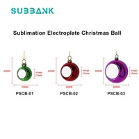 Boules de Noël vierges en plastique Subbank pour sublimation, 8cm, 6cm, 4cm, pour impression par transfert thermique, décorations personnalisées pour sapin de Noël