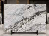 Dalles de marbre blanc et gris Siena pour îlots de cuisine, carreaux de sol, murs de salle de bain, tables basses, lavabos en pierre et panneaux décoratifs