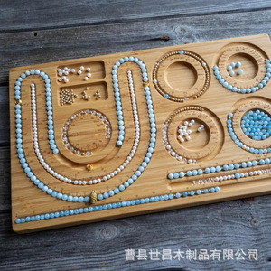 Planche à perles en bois massif, présentoir de rangement pour bijoux, pour organiser bracelets, colliers et chaînes de cheville, 35x28,5 cm - Product Image 4