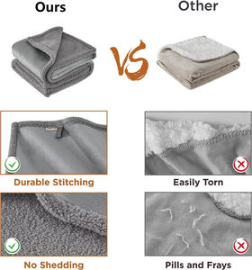 Bền 360gsm Lúa Mì <span class=keywords><strong>Sherpa</strong></span> Và Flannel Lông Cừu Vật Nuôi Chăn Con Chó Không Thấm Nước Chăn - Product Image 4