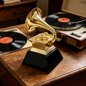 Trophée musical personnalisé style Grammy en alliage de zinc, trophée gramophone doré avec gravure personnalisée pour récompense musicale, souvenir - Product Image 6