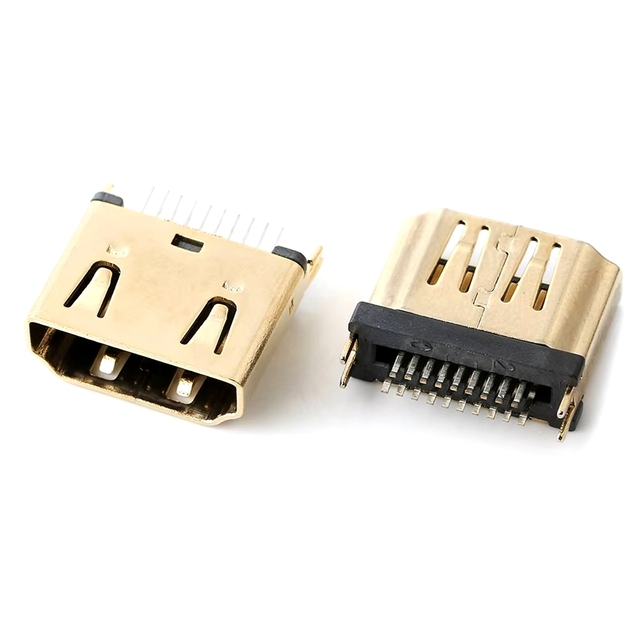 ZYSY Vertical HD Female Connector 19pins 180 Degree HDMI USB With Gold