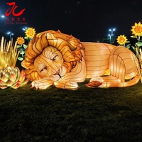 Maßgefertigte Zigong Afrikanische Löwen-Laterne Safari Wildlife Seiden-Chinesische Laterne LED Wasserdichte Außenbeleuchtung Zoo-Licht Festival-Dekoration