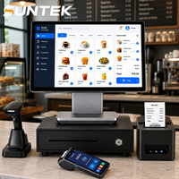 Système de point de vente tout-en-un, écran double Android 16 de 15,6 pouces, terminal de caisse NFC pour restaurant, commerce de détail, supermarché