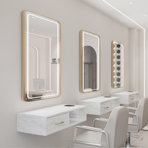 Led for Vanity Oval <b>Light</b> <b>Mirror</b> Beauty Salon Smart <b>Makeup</b> Anti Fog Music <b>with</b> Black Gold Frame Full Size <b>Mirrors</b> - Product Image 1