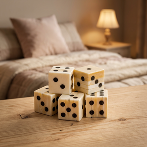 Vente en gros de dés en os naturel, personnalisables, écologiques, au toucher poli et réaliste, au design moderne, sculptés à la main, pour le jeu et la collection d'art - Product Image 1