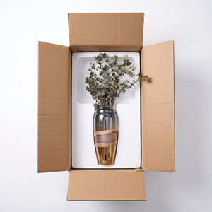 Modern Glass <b>Vases</b> <b>Set</b> Durable Gradient Brown Gold Hand Blown Tabletop Flower <b>Vase</b> Wedding Home Interior Design - Product Image 6