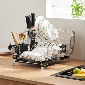 Égouttoir à vaisselle ménager parfait en acier inoxydable à 2 niveaux PF-KA0006 - Product Image 3