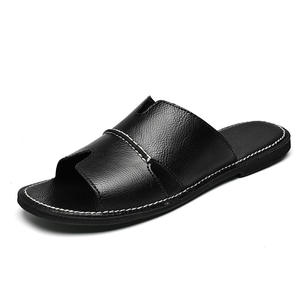 Nouvelles sandales d'été 2026 en cuir véritable pour hommes grandes tailles |   Sandales de plage décontractées pour hommes, taille 47 - Product Image 1