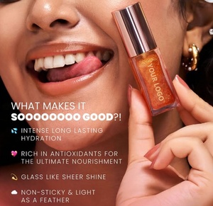 2025 Votre Logo Huile pour les lèvres infusée au <span class=keywords><strong>miel</strong></span> Golden Shimmery SPF Sérum de protection solaire Booster d'acide aromatisé Vitamine Repulpée Confort des lèvres - Product Image 5