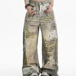 Zeya Casual Loszittende Jeans Voor Dames Streetwear Trendy Urban Fashion Oversized Baggy Denim Broek - Product Image 1