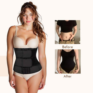 Ceinture de compression en néoprène pour <span class=keywords><strong>femme</strong></span>, anti-bactérienne, en nylon, pour amincissement du ventre, entraînement, contrôle moyen - Product Image 2