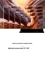 Téléviseur laser VIVIDSTORM 120 pouces, grille noire anti-lumière, écran électrique, projecteur à ultra courte focale, home cinéma, levage automatique