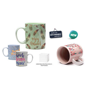 Tazza in ceramica effetto marmo con disegno di foglie autunnali per caffè, tè e altre bevande - Product Image 1