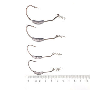 SUPERIORFISHING ตะขอไร้วัชพืชจิ๊กหัวตะกั่วฤดูใบไม้ผลิหนอนตะขอถ่วงน้ําหนักท้องสกรูล็อคตะขอโลหะตกปลาล่อ JYD22 - Product Image 4