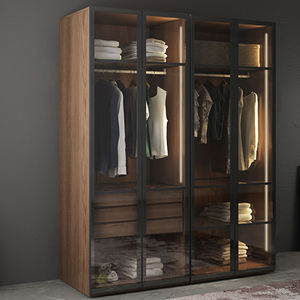 Pvc <span class=keywords><strong>Mdf</strong></span> meubles américains placard armoire fermée placards avec portes coulissantes miroir - Product Image 3