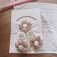 Ensemble de chaussettes et bandeaux pour nouveau-nés en coton, chaussettes pour bébés filles, couleur unie, chaussettes à fleurs pour bébés