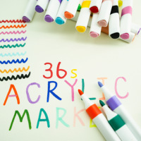 Marqueurs de peinture acrylique 36 couleurs avec pointe pinceau - Couleurs vibrantes, idéaux pour la peinture sur toile, sur roche, sur céramique |   Remises en gros