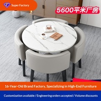 Ensemble table et chaises de réception modernes en métal avec design détachable pour espace de repos au bureau