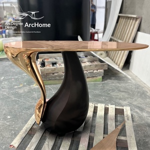 Mesa de Centro de Diseño de Alta Gama con Pedestal de Tres Secciones, Personalizada, para Sala de Estar, Mesa de Noche, Mueble Artístico para el Hogar - Product Image 3