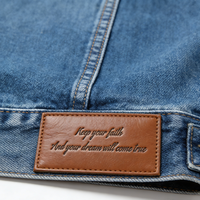 Étiquettes personnalisées en cuir véritable écologiques, thermocollées pour jeans, étiquettes de vêtements à coudre, vente en gros OEM