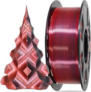 Fil PLA Soie Bicolore Brillant Rouge et Noir 1,75 mm 1KG – Nouvelle Version pour Imprimantes 3D – Prise en Charge des Tiges Plastiques - Product Image 1