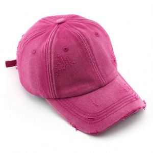 <b>Vintage</b> Distressed Jean Hat Low Profile Frayed Bill Unstructured Cotton Dad Hats Washed Denim Ripped Baseball <b>Cap</b> for Women Men - Product Image 4