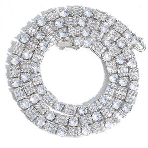 Collar de tenis geométrico con engaste de bisel de moissanita GRA VVS de alta calidad, chapado en oro de 18K sobre plata 925, estilo Hip Hop Iced Out, pasa la prueba del diamante - Product Image 3