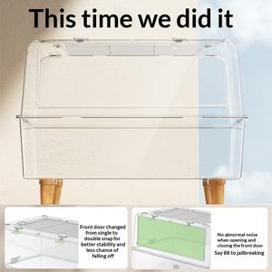 Cage à <span class=keywords><strong>hamster</strong></span> de luxe spacieuse avec design entièrement transparent, antidérapant et fonction empilable - Product Image 4