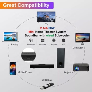 Minibarra de sonido para Tv, subwoofer con cable, Bluetooth, altavoz, sistema de cine en casa para cine en Tv, novedad de <span class=keywords><strong>2022</strong></span> - Product Image 5