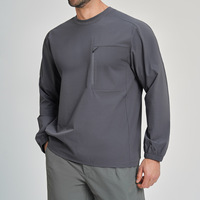 OEM&ODM Haut de sport à manches longues pour homme, col rond, en Spandex/Nylon recyclé écologique, pour activités de plein air, fitness, randonnée, jogging, pêche